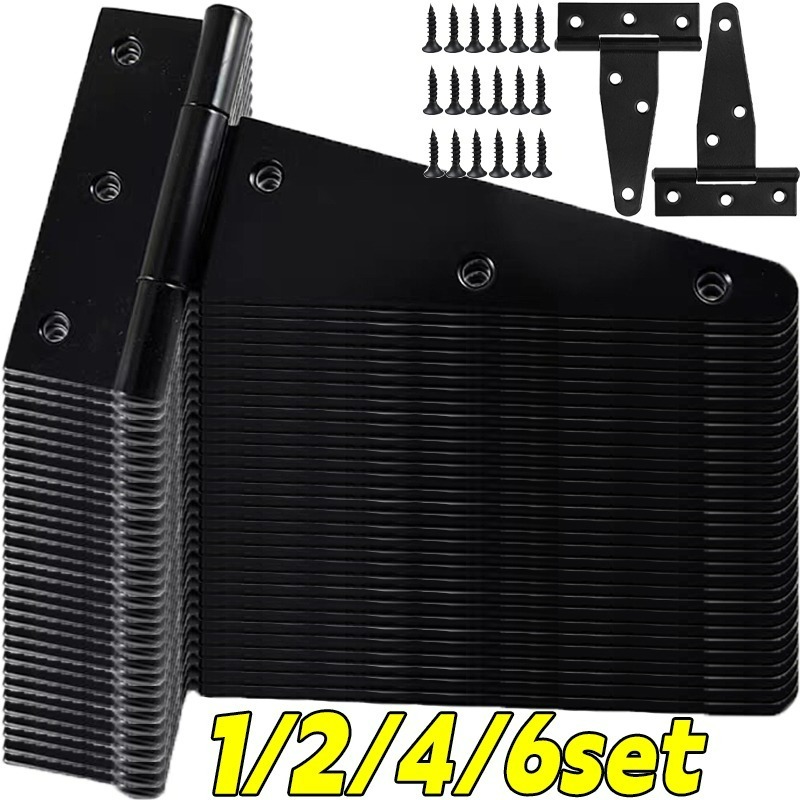 Furniture Hardware Black - Steel Iron Triangle Hinge with screws