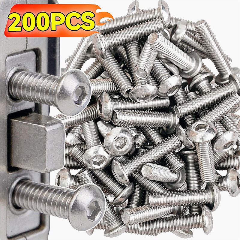 Furniture And Hardware Supplies - 10/200pcs Stainless Steel Hex Bolts Inner