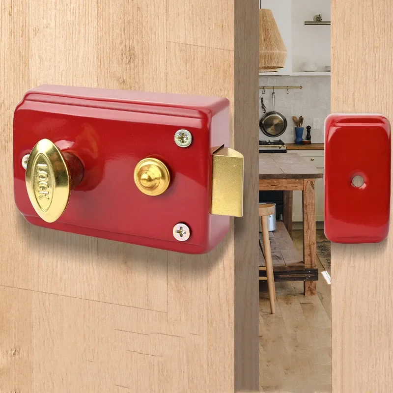 Exterior Door Retro Red Locks  - Furniture Hardware 评论和价格