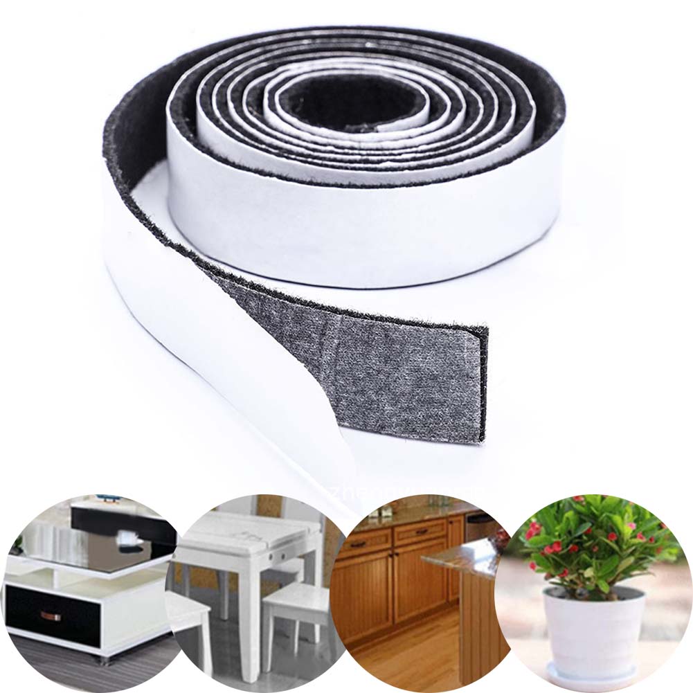 Quiet Felt Strip Self-Adhesive - Furniture Hardware Black 评论和价格