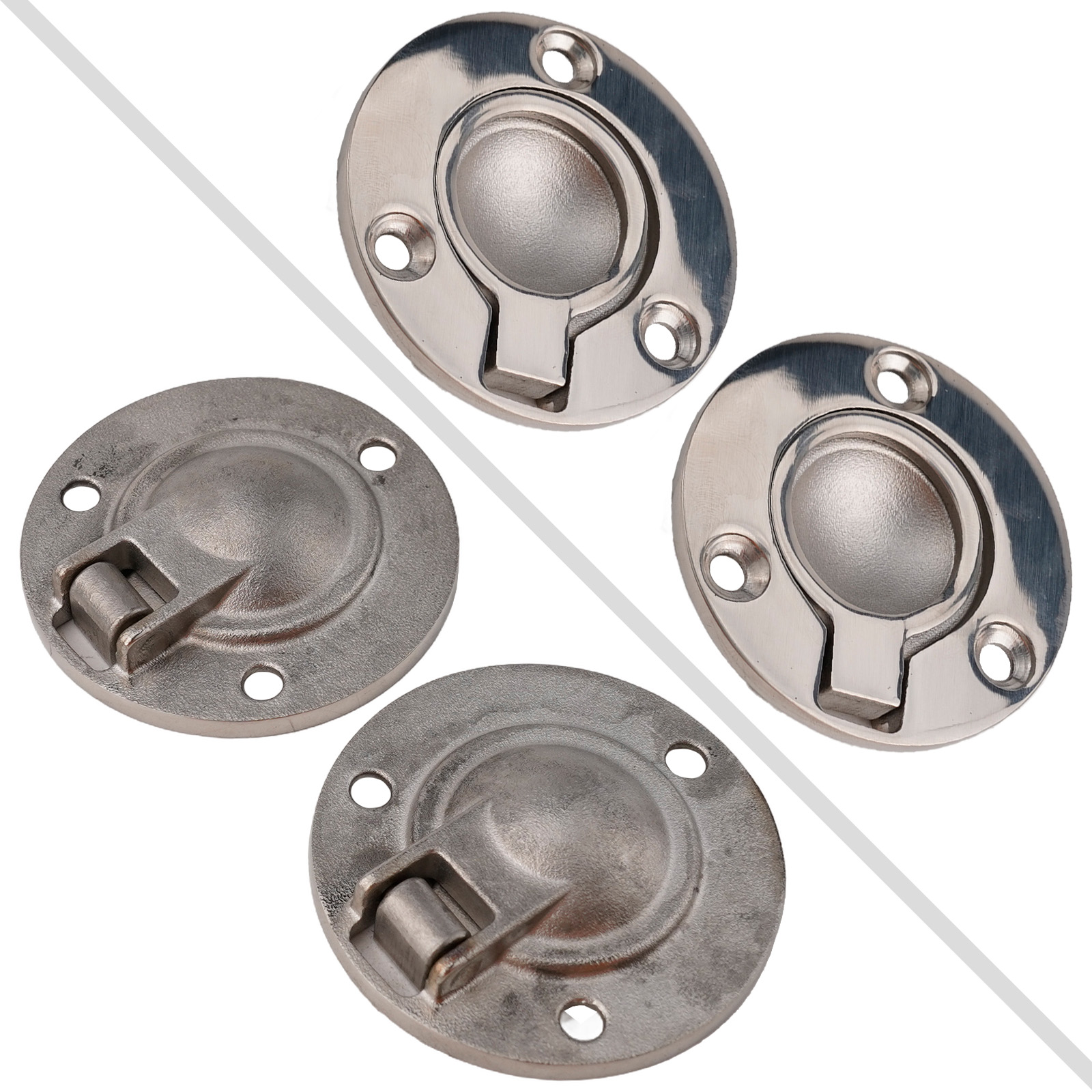 2Pcs 316 Stainless Steel Flush - Furniture Hardware Handles 评论和价格