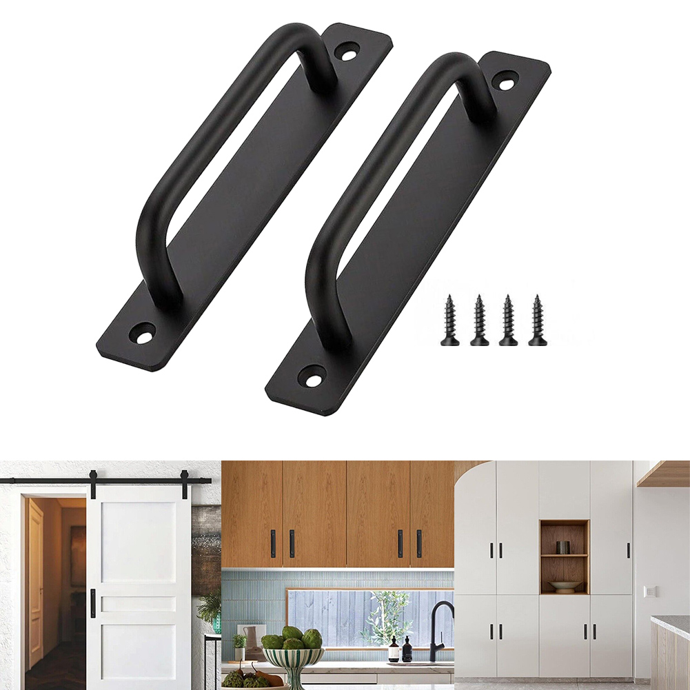 2Pcs Door Pull Handles Alumini - Furniture Hardware Black 评论和价格